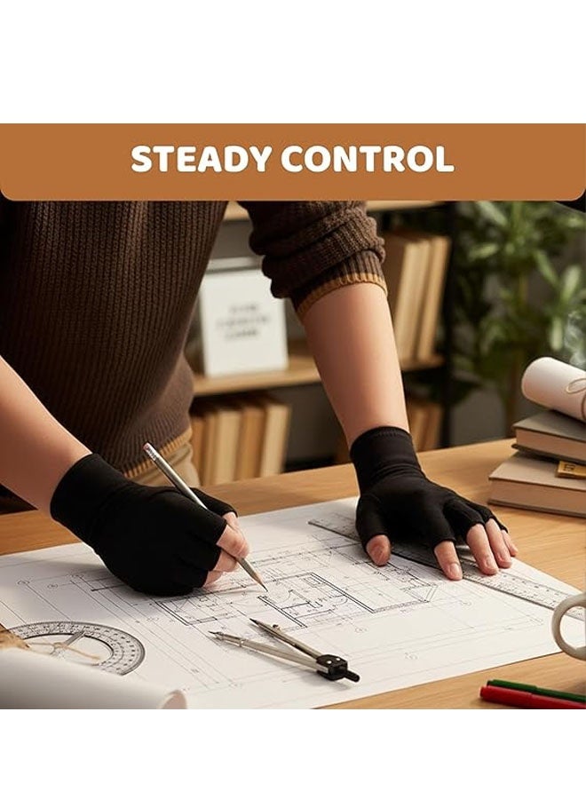 Copper Compression Gloves: Fingerless  Arthritis Pain Relief for Carpal Tunnel, Rheumatoid & Tendonitis - Men & Women - Image 4